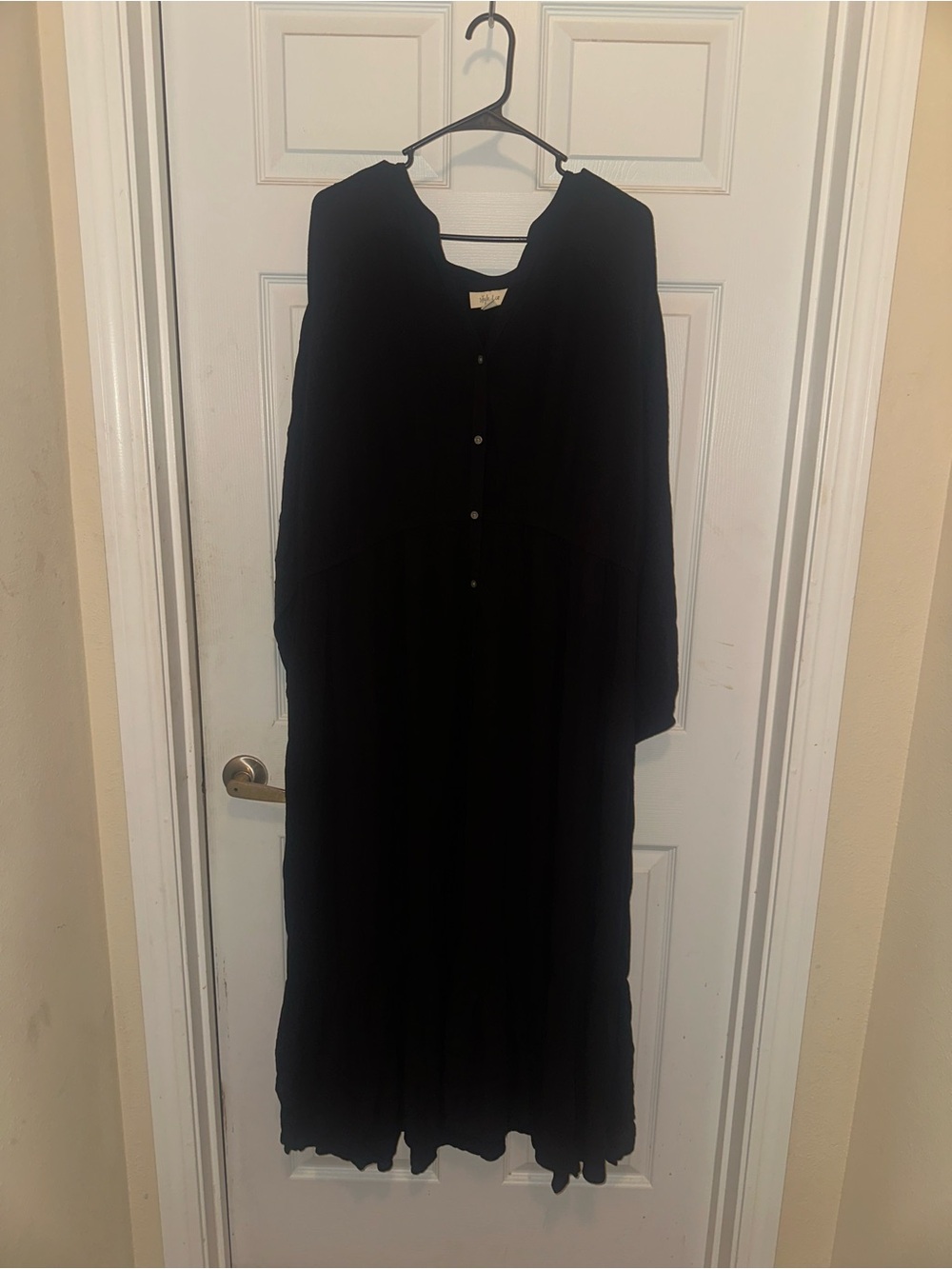 Beautiful Women's Black Button-Front Maxi Dress